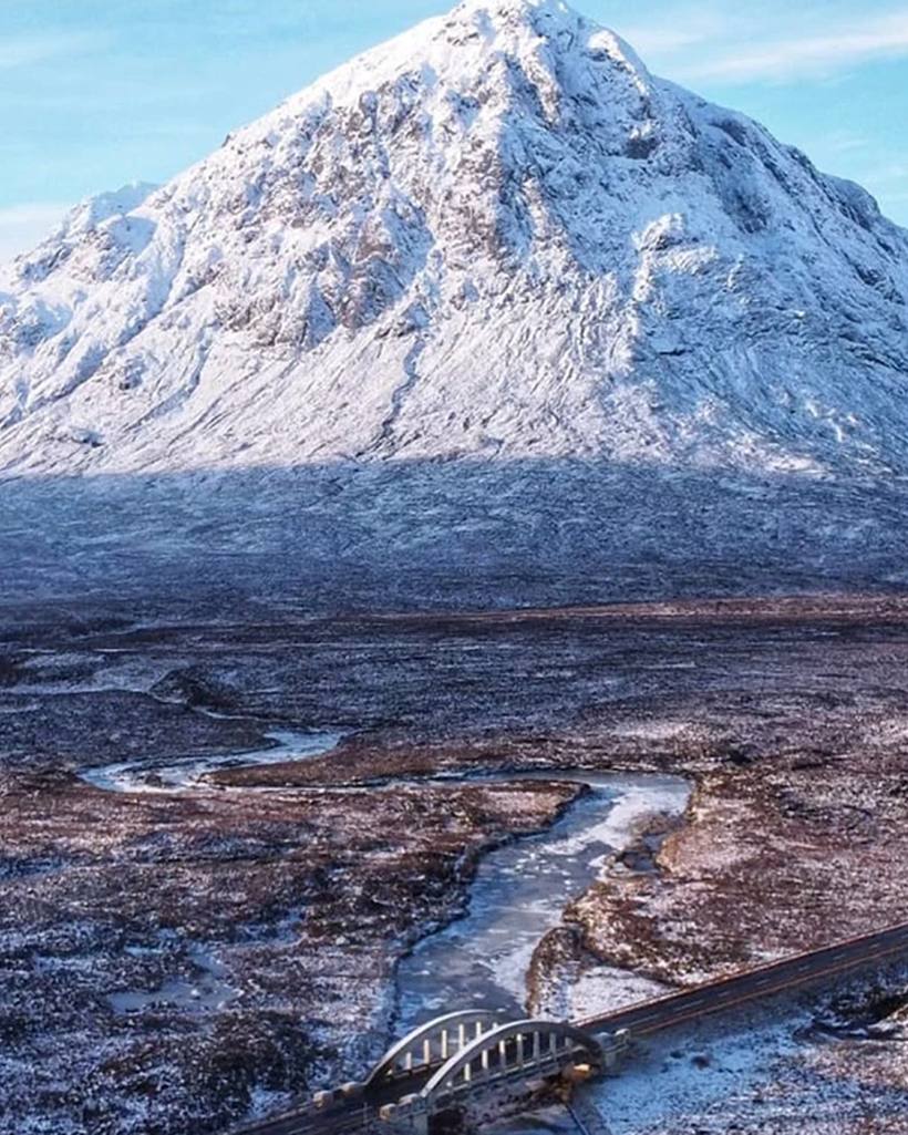 Buachaille Etive Mor under snow above Rannoch Moor